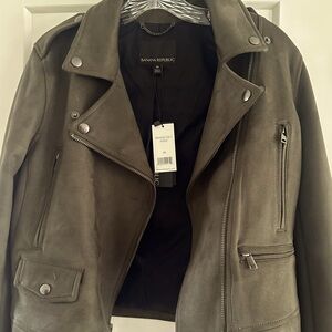Banana Republic vegan suede Moto jacket NYT